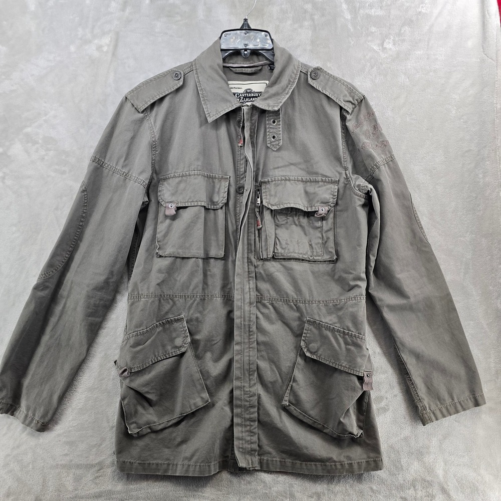 Canterbury of New Zealand Mens M Field Jacket Grey Utility Cargo Military